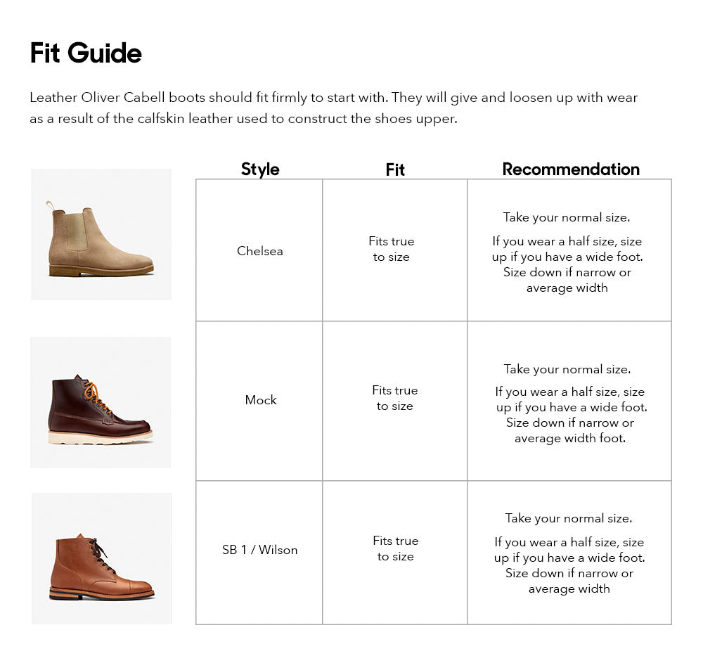 Wilsons Leather Size Chart