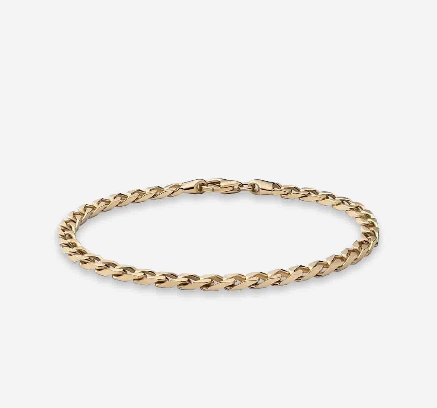 4mm Cuban Chain Bracelet | 18K Gold