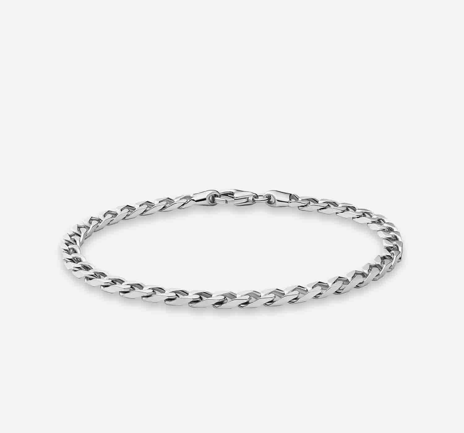 4mm Cuban Chain Bracelet | Silver