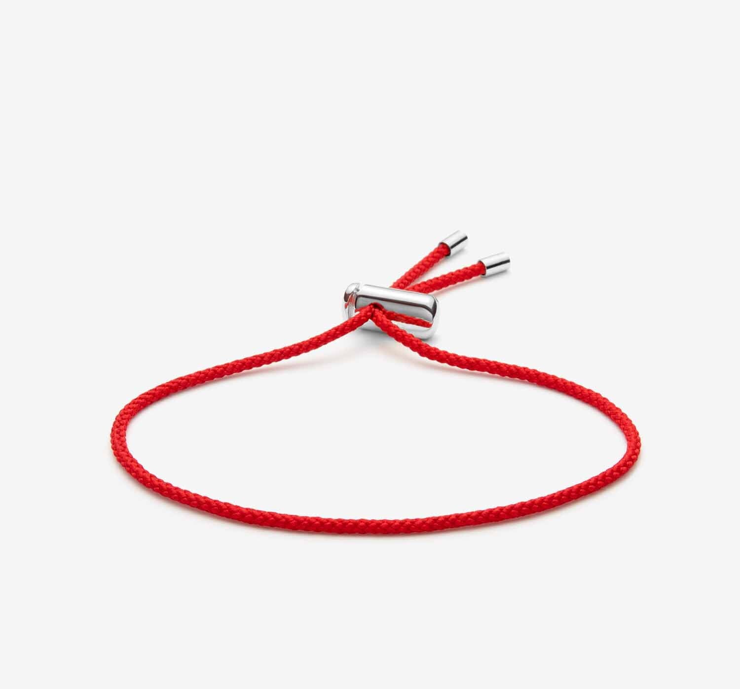 Cameron Cord Bracelet | Red / Silver