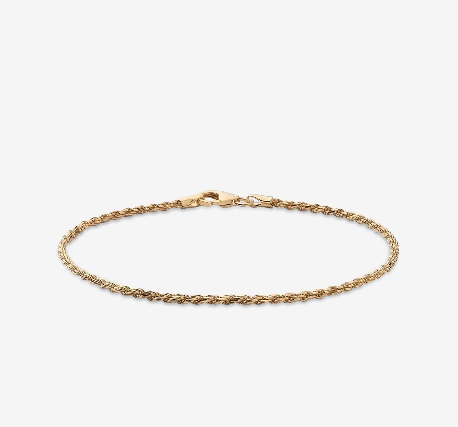 2mm Rope Chain Bracelet | 18K Gold