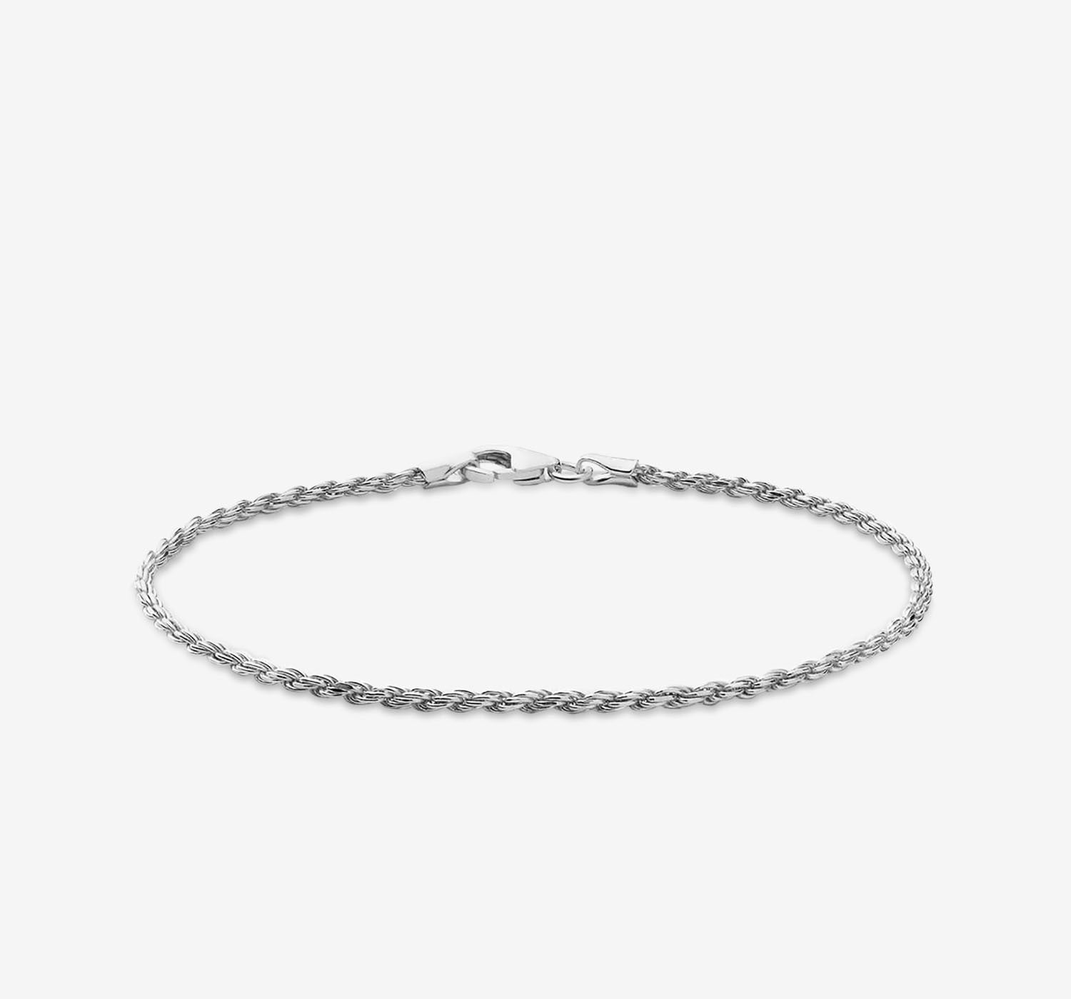 2mm Rope Chain Bracelet | Silver