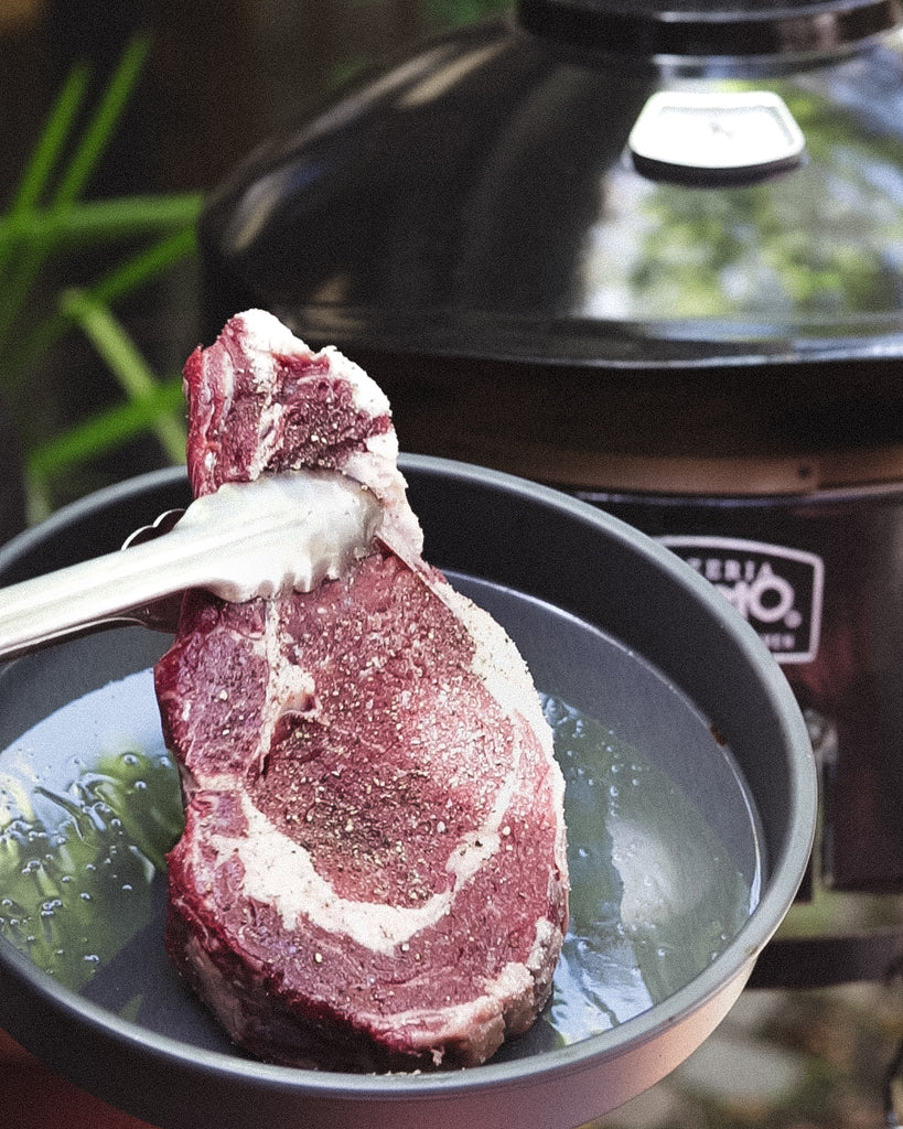 Cooking steak in a broiler