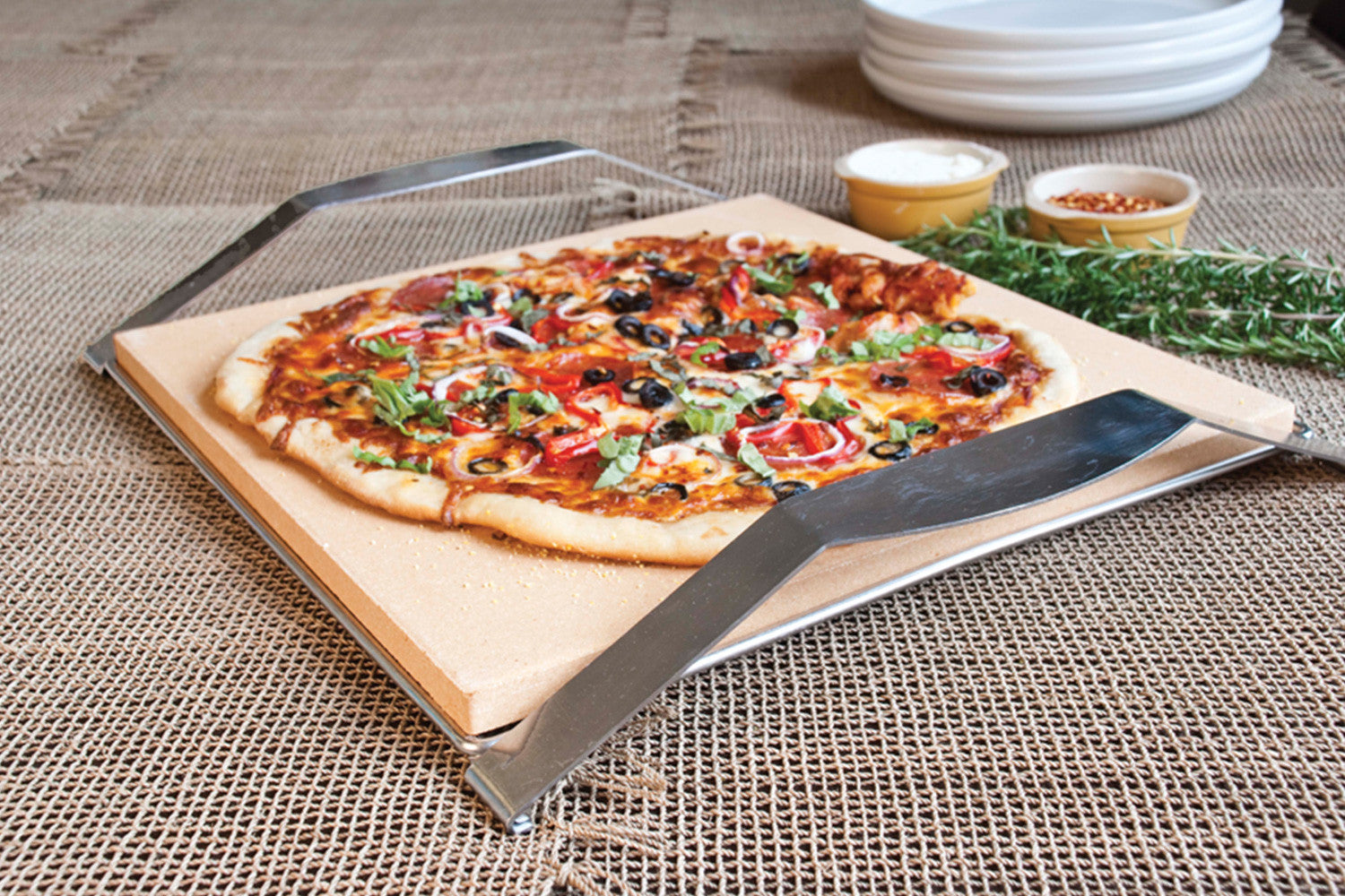 15&quot; Square Pizza Stone with Frame Pizzacraft