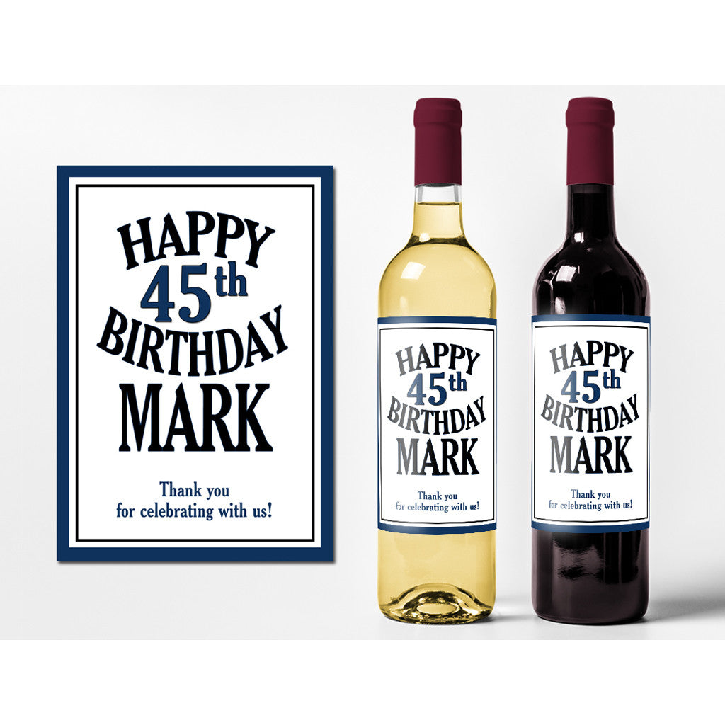 Happy Birthday Custom Wine Bottle Birthday Labels Liquid