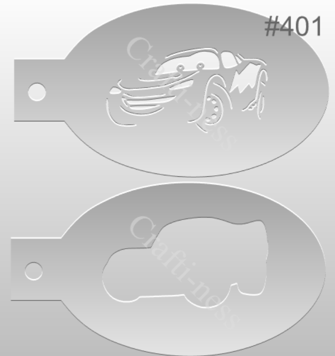 Lightning McQueen stencil 2pcs – Face Paints NZ