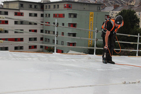 scaffold shrink wrap for temporary roofs