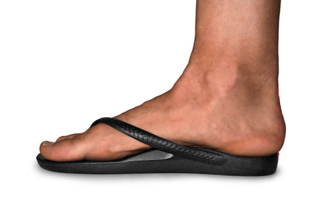 Archies_Arch_Support_Thongs-Flip_ Flops-Side view with acceptable overhang