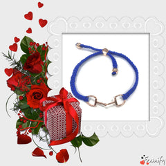 Royal Blue Rose Gold Snaffle Bracelet