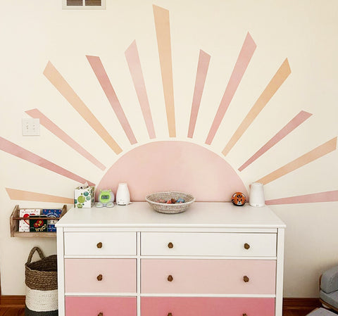 Rising Sun Sticker Above Dresser