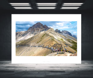 Le Grand Galibier is the name given to the mountain the Col du Galibier climbs. When the Tour de France visits it is the best seat in the house. Cycling gifts for your office, home and pain cave.