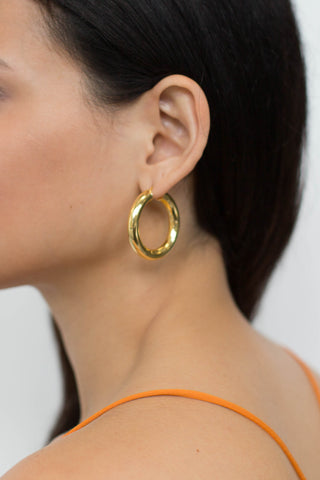 Fat gold hoops, large gold hoops, fabulous large quality real silver hoops, made in italy, medium hoops shiny gold