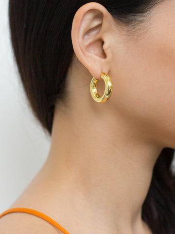 gold hoops, large gold hoops, luxury hoop earrings, the hoop station, georgiana scott jewellery