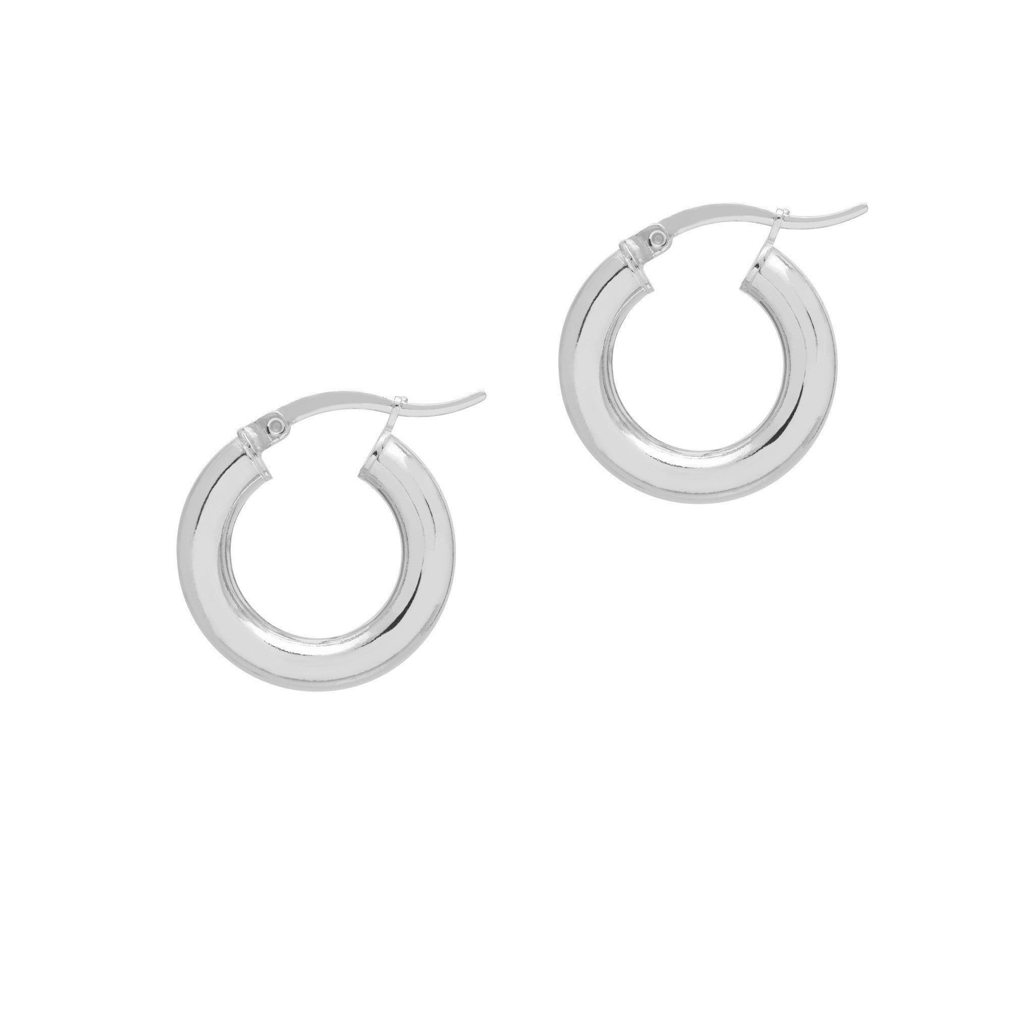 Mini Chunky Silver Hoop Earrings The ICONIC