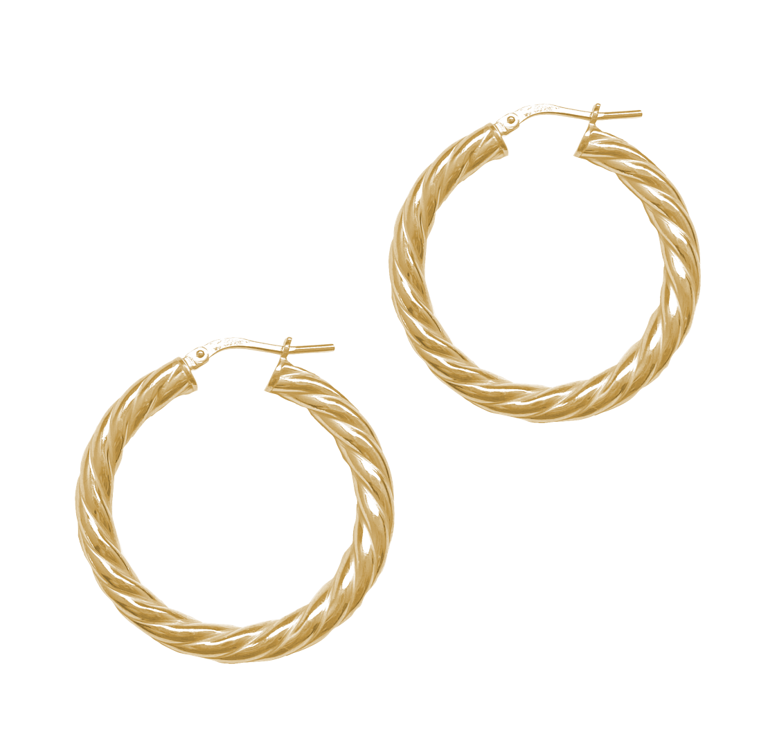 9ct Gold 2.5x50mm Polished Hoop Earrings | Prouds