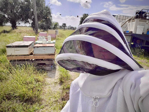 Farmer Nicole with Circle C Farm Honey Bees