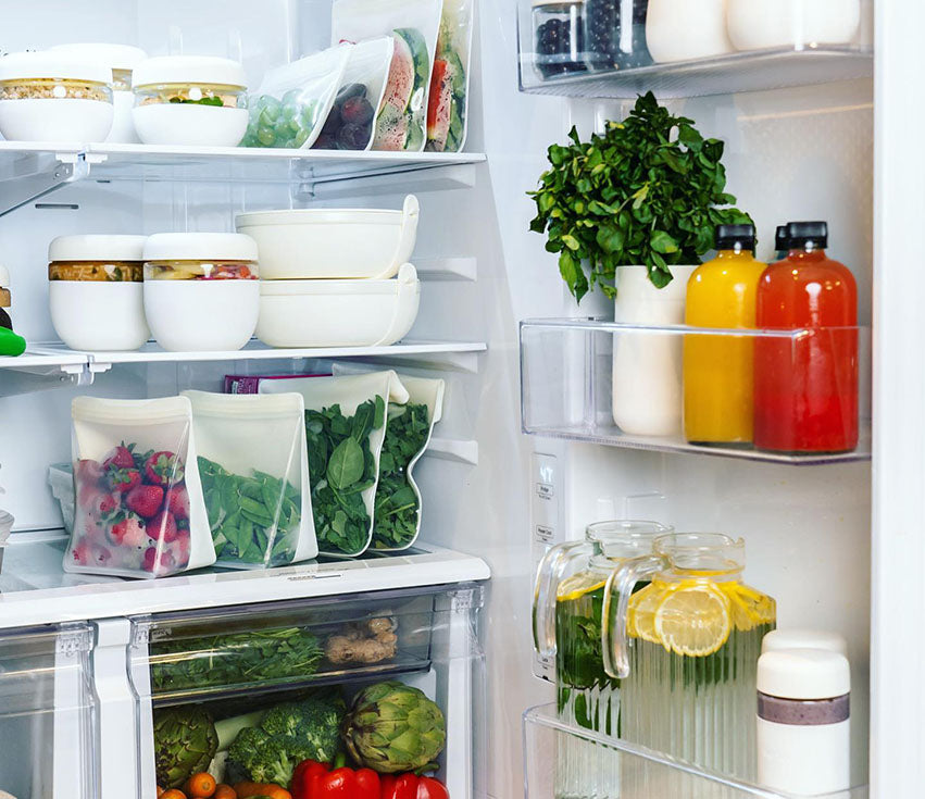 variety of foods organized in fridge