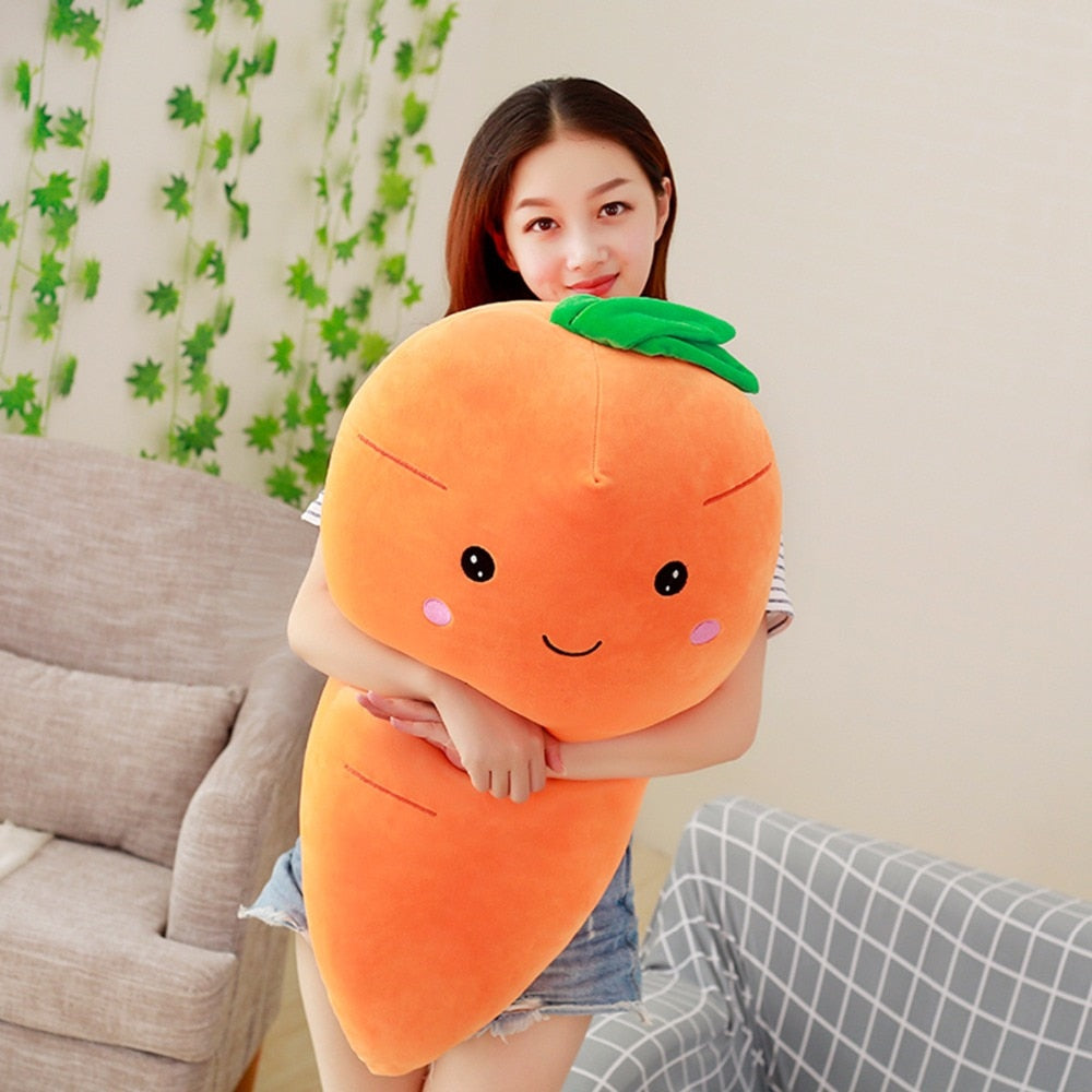 Simulation Stuffed Carrot Plush Toy Soft Stuffed Carrot Body Pillow 