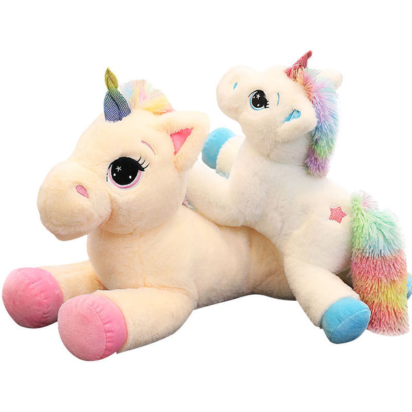 giant stuffed rainbow unicorn