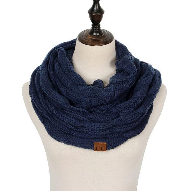 blue cashmere infinity scarf