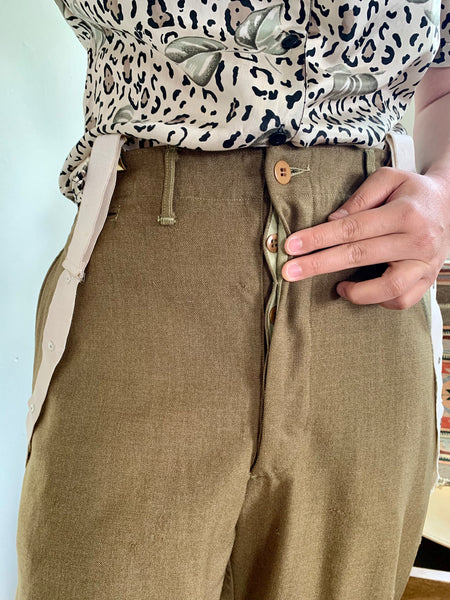 1940s WWII Wool Army Trousers 32x28 (women's 6)