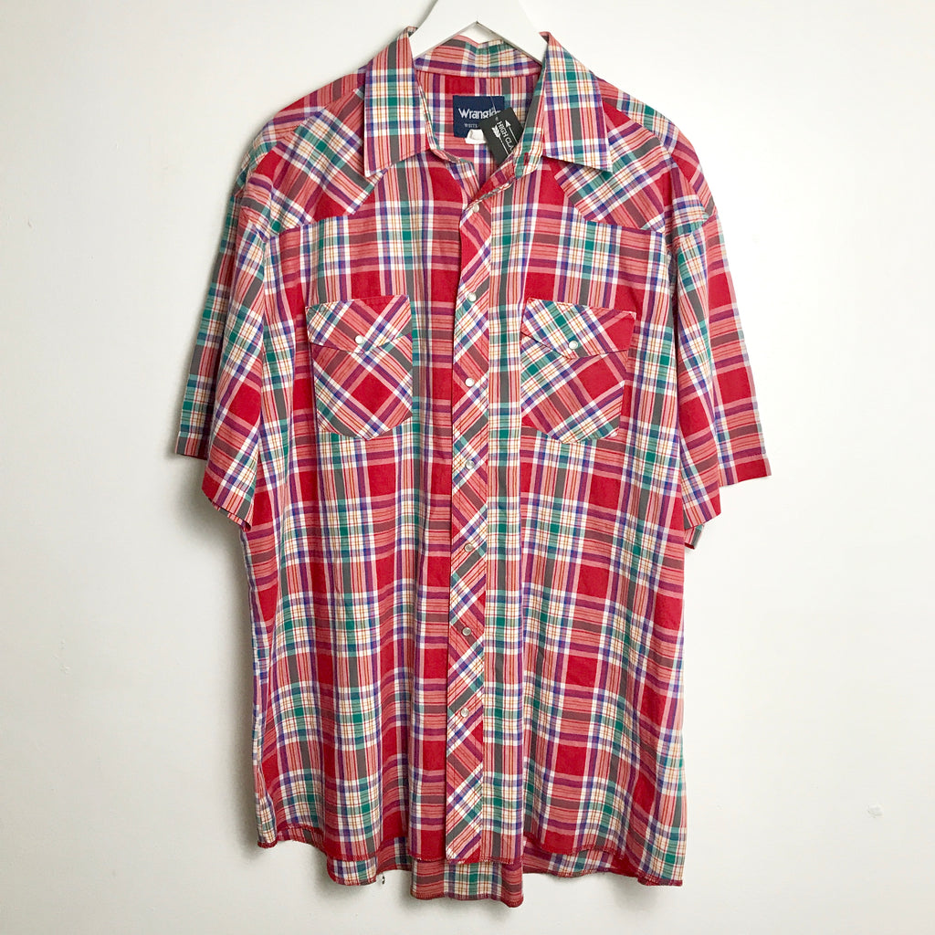 wrangler pearl snap short sleeve shirts