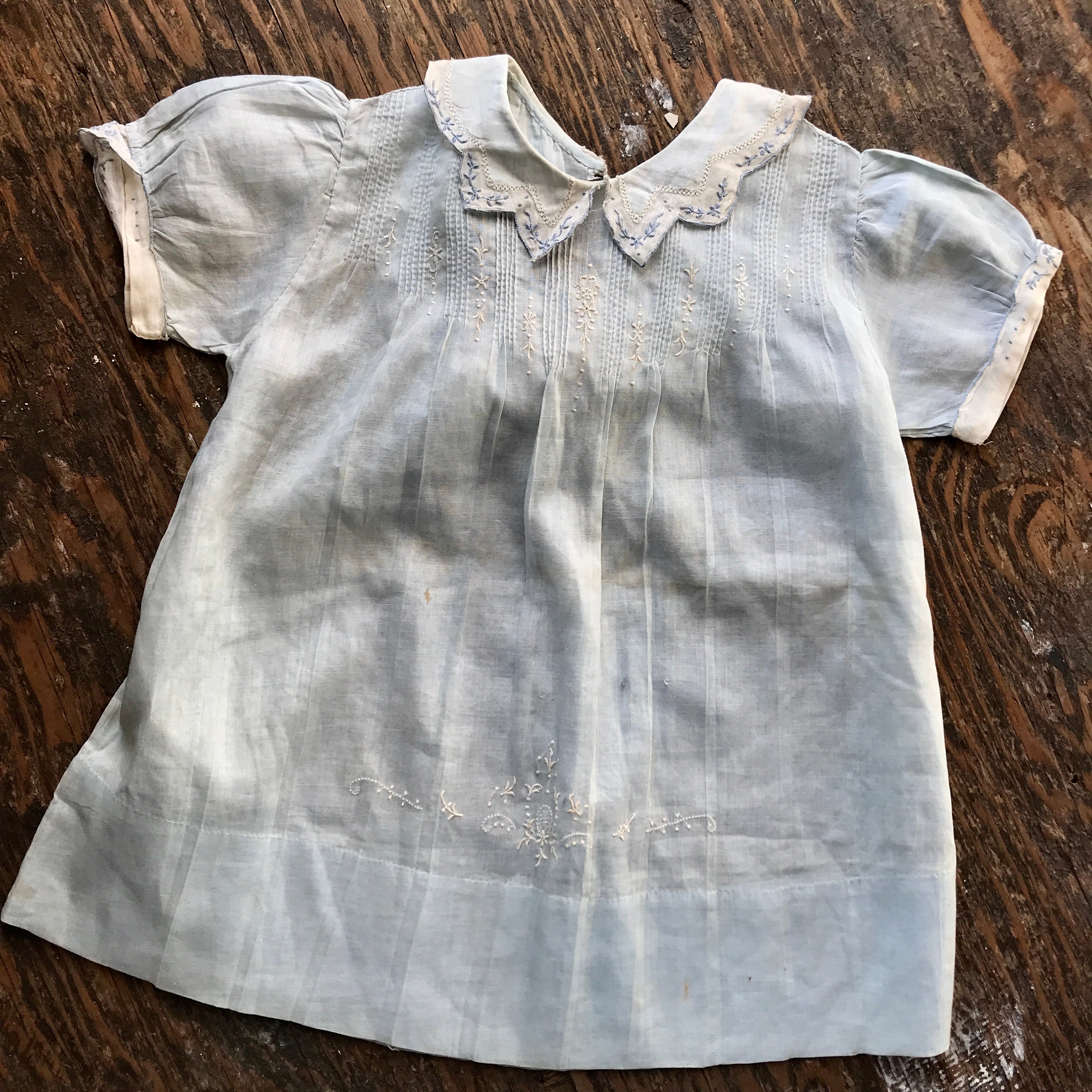 1940s Baby Blue Organdy Baby Dress – High Class Hillbilly