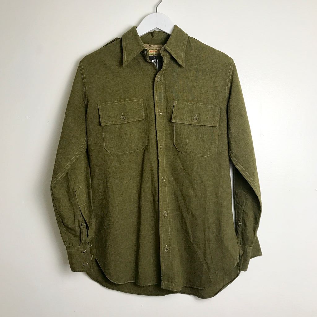 1950s McGregor Army Green Button Down Shirt (M/L) – High Class Hillbilly