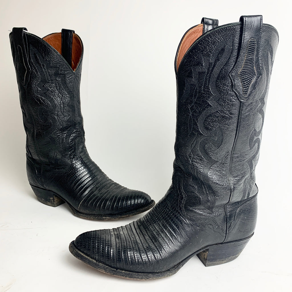 Vintage El Dorado Black Cowboy Boots 