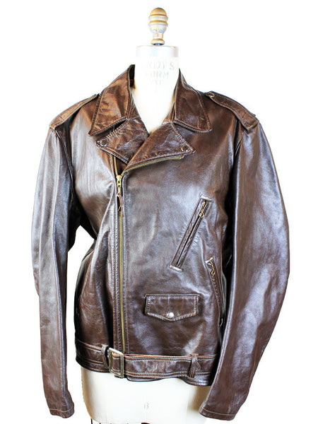 Download 1960s Brown Leather Motorcycle Jacket - High Class Hillbilly