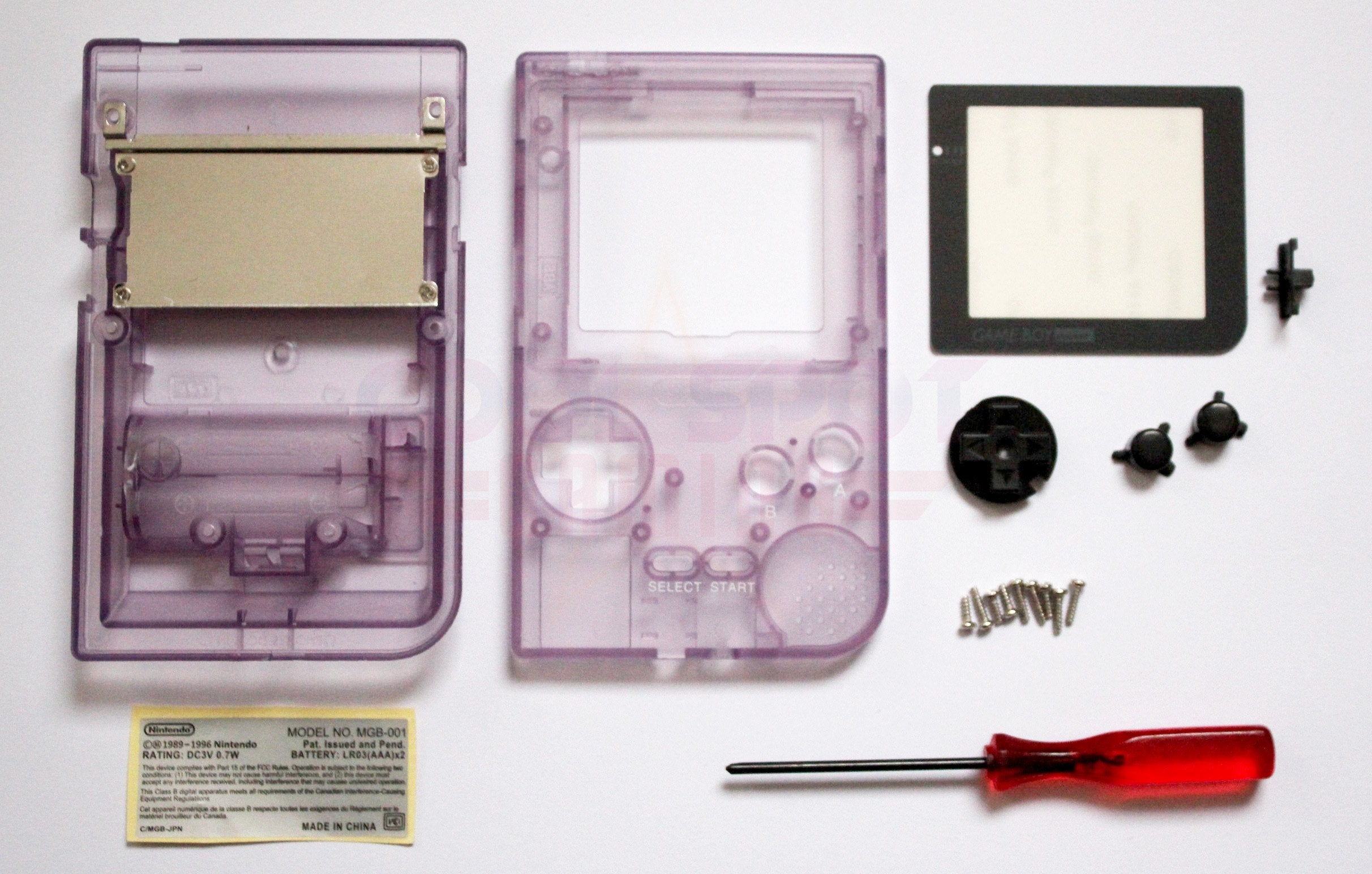 Game Boy Pocket Replacement Housing Shell Kit Clear Purple Cool Spot Gaming