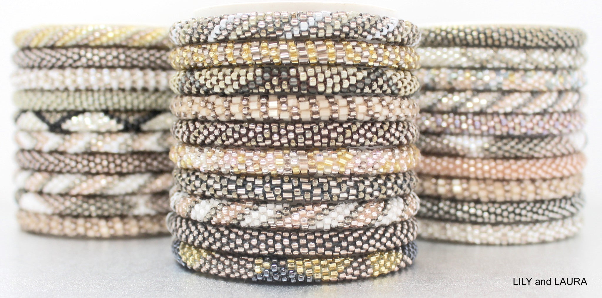 taupe rollon bracelet stack