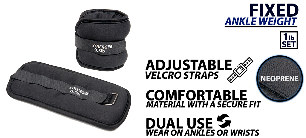 Synergee Fixed Ankle/Wrist 1LB & 2LB Weights Features