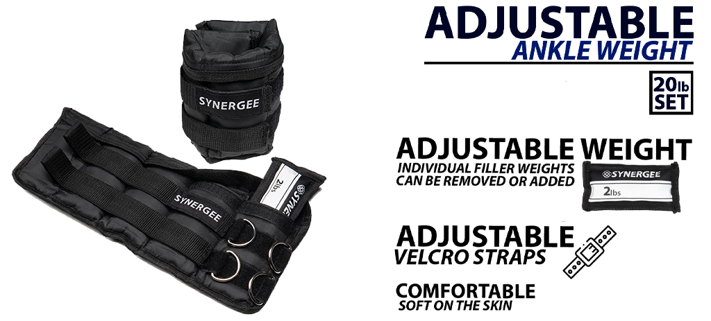 Synergee Adjustable Ankle and Wrist Weights Features