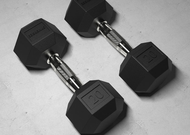 Synergee Rubber Hex Dumbbells Pairs Hexagon Design