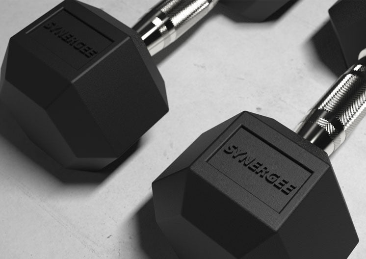 Synergee Rubber Hex Dumbbells Pairs Hex Design