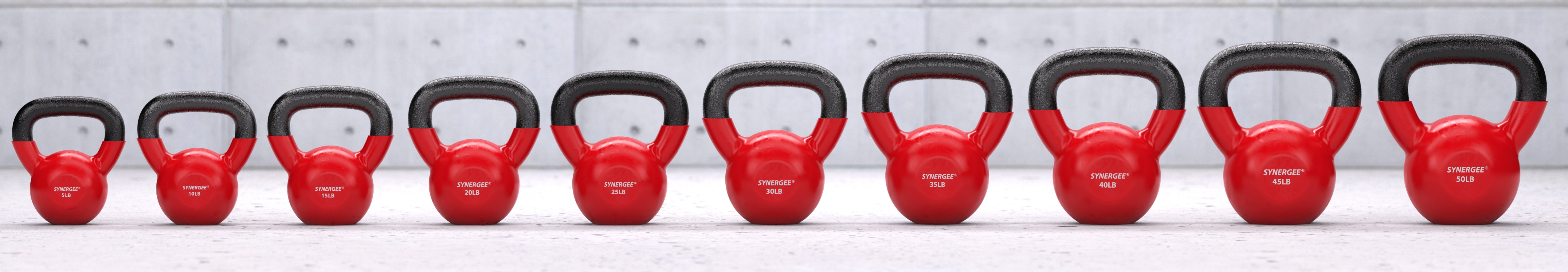 Synergee Vinyl Coated Cast Iron Red Kettlebells