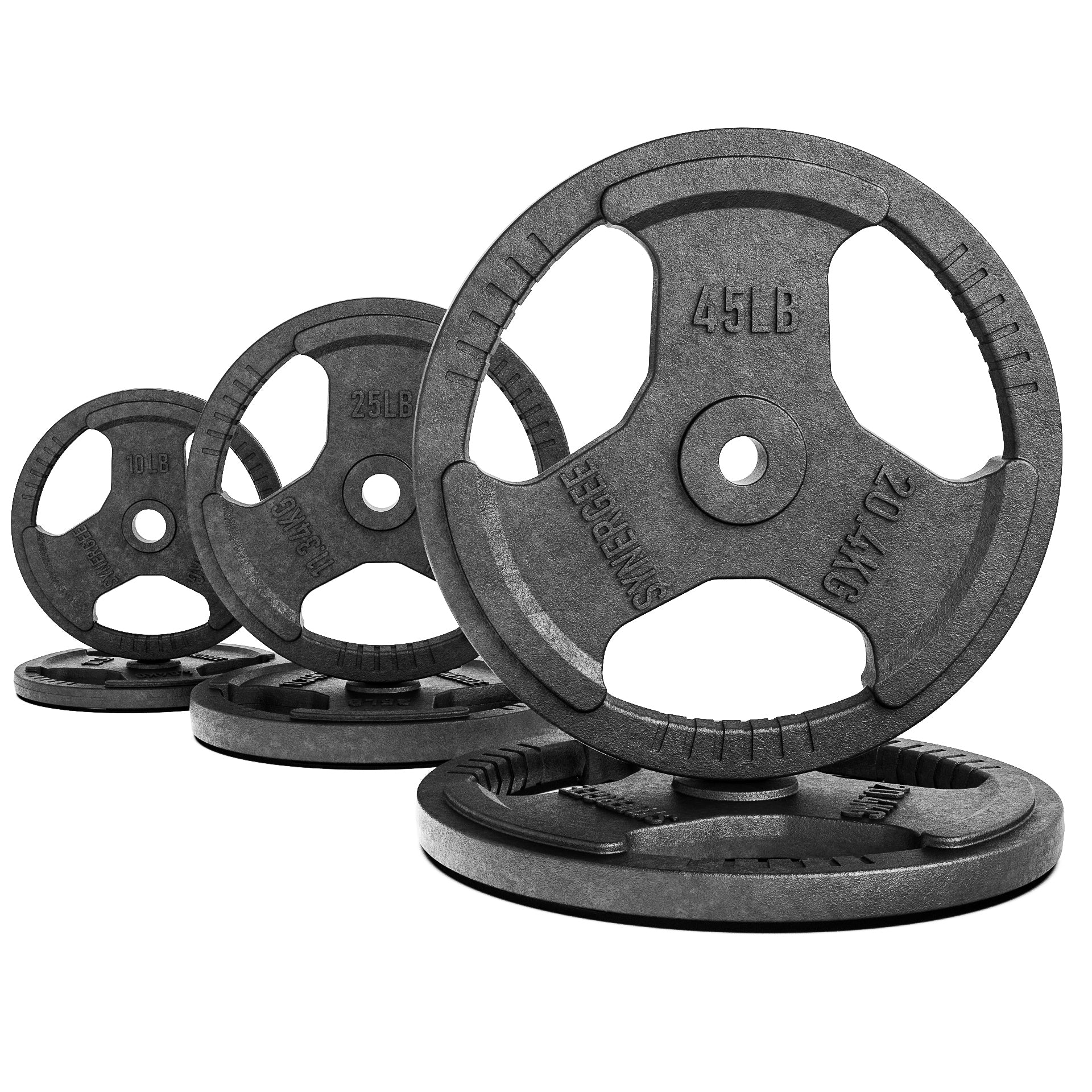 Synergee 1 inch Cast Iron Weight Plates, 160lb - Set