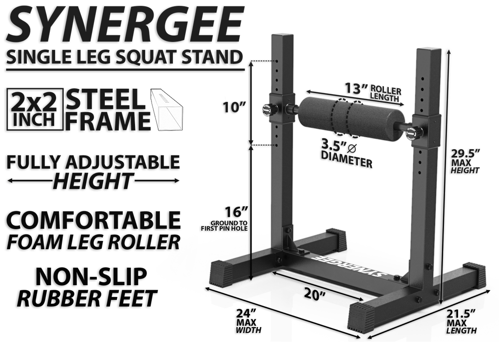 Synergee Single Leg Squat Roller Stand Features