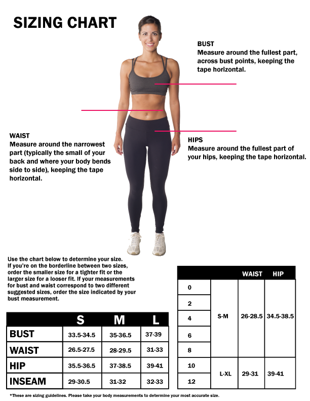 oner active leggings sizing chart