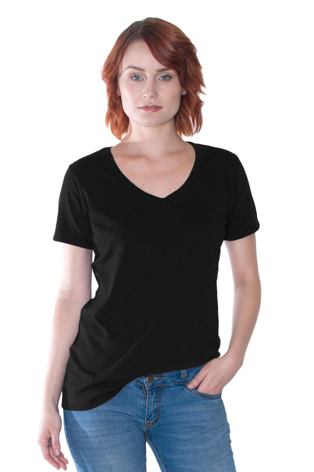 Organic Cotton Long V-Neck Tee - Intouch Clothing