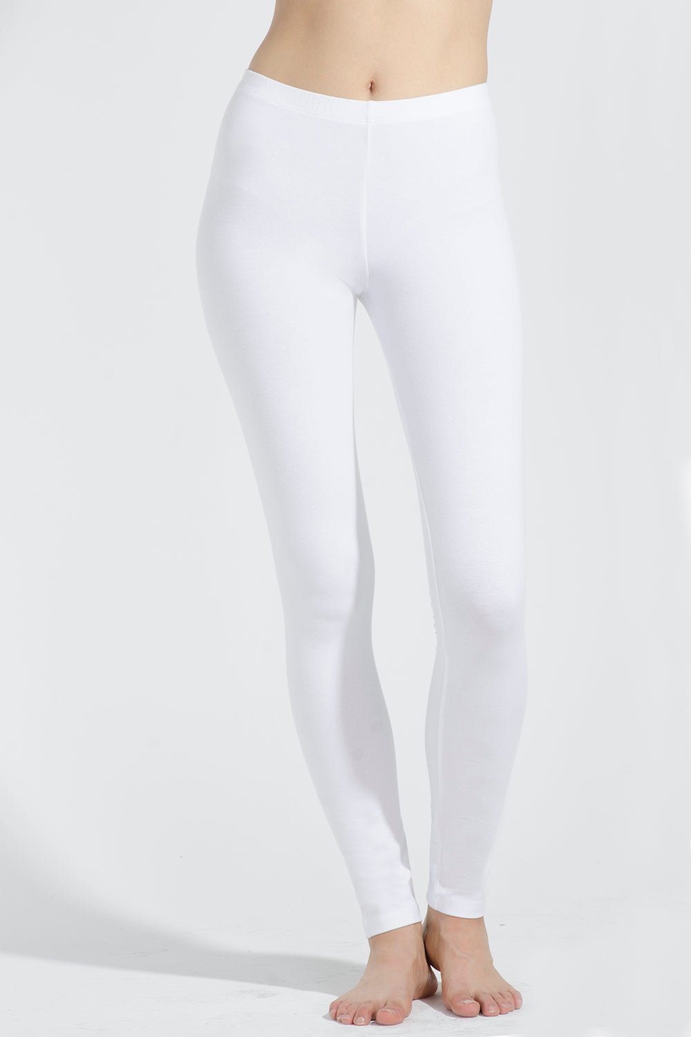 white cotton leggings