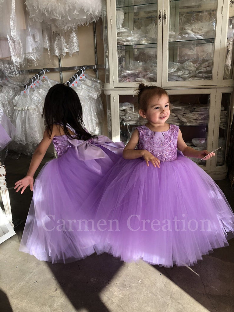 lilac flower girl dresses