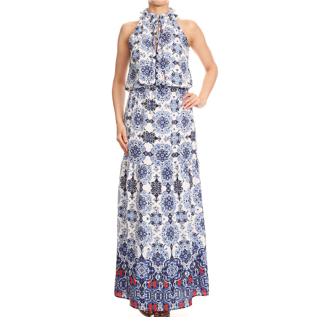 border print maxi dress