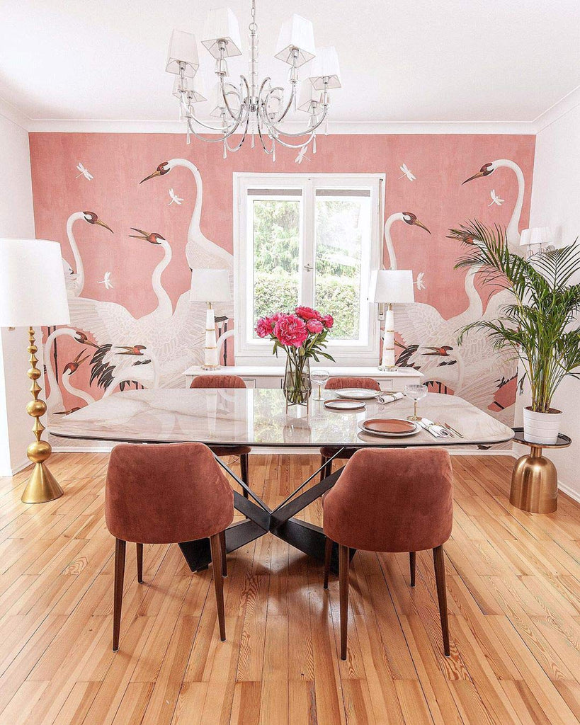 Gucci Heron Print Wallpaper - Pink – Luxe Furniture Inc