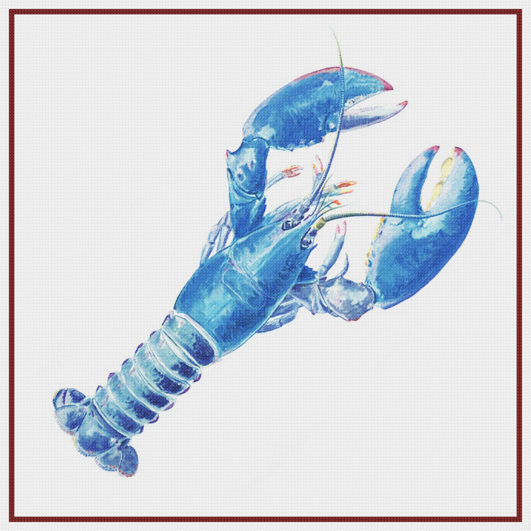 Nautical Seashore Blue Lobster Counted Cross Stitch Pattern Orenco Originals Llc