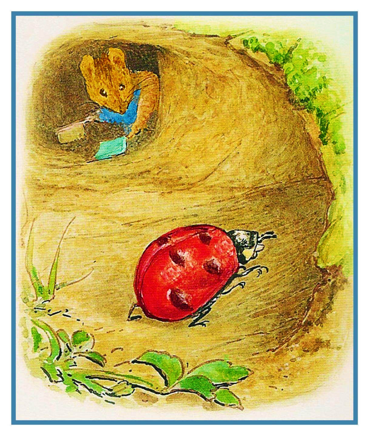 Mrs Tittlemouse And Ladybug Inspired By Beatrix Potter Counted Cross S Orenco Originals Llc