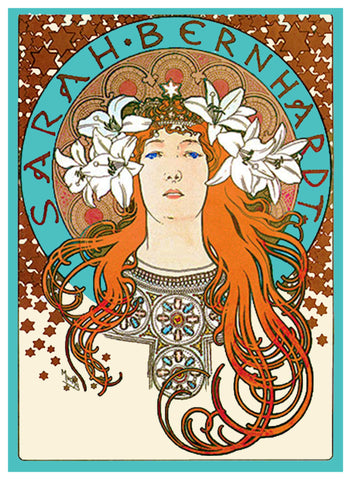 In Honor of Sarah Bernhardt by Alphonse Mucha Counted Cross Stitch Pat ...
