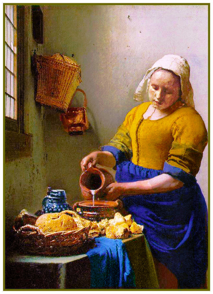 The Milk Maid by Johannes Vermeer Counted Cross Stitch ...