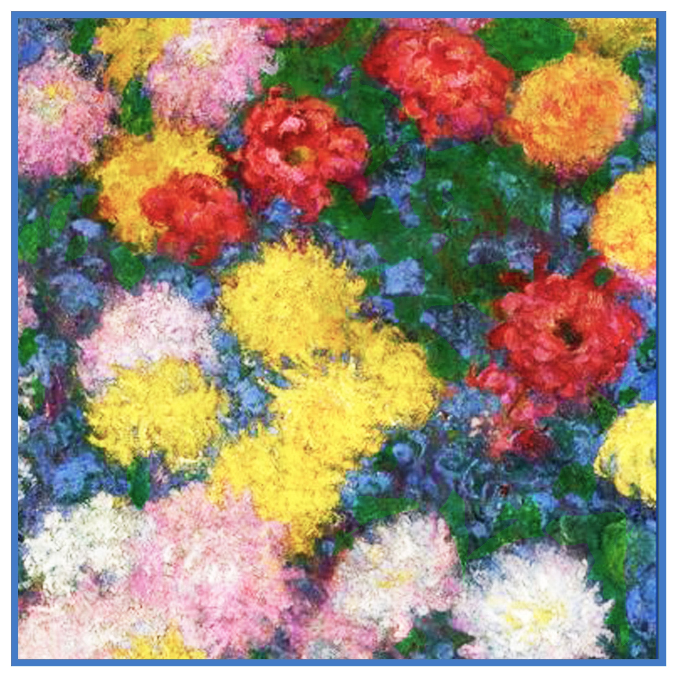 Chrysanthemum Detail #1 inspired by Claude Monet's impressionist paint ...